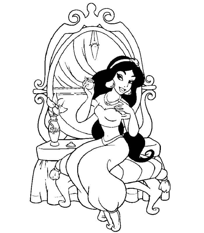 Jasmine And Rajah Coloring Pages