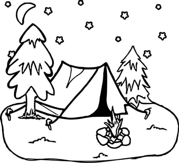 Jungle Camping Coloring Pages