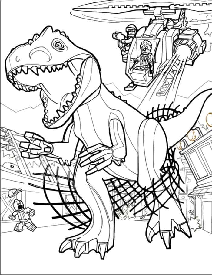 Jurassic Park Coloring Pages T Rex Lego