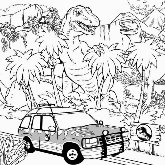 Jurassic Park T Rex Coloring Pages