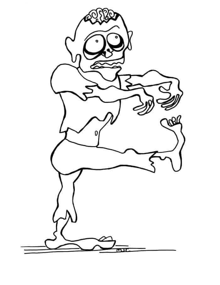 Kids Zombie Coloring Pages