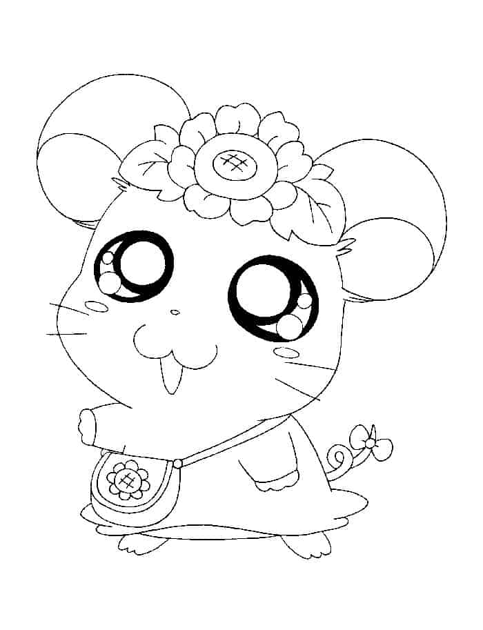 Little Cute Hamster Coloring Pages