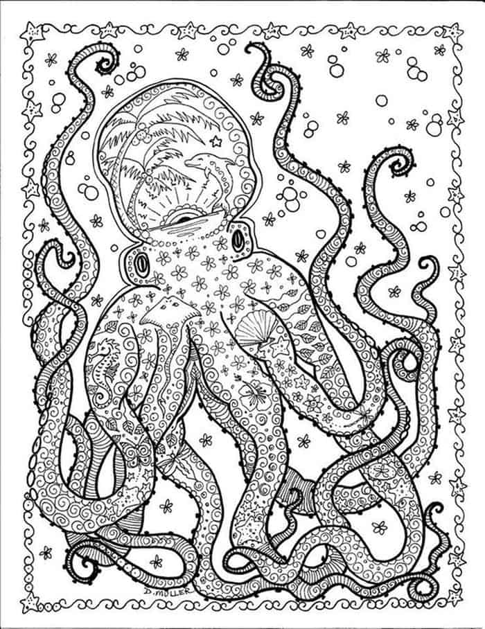 Mandala Octopus Coloring Pages
