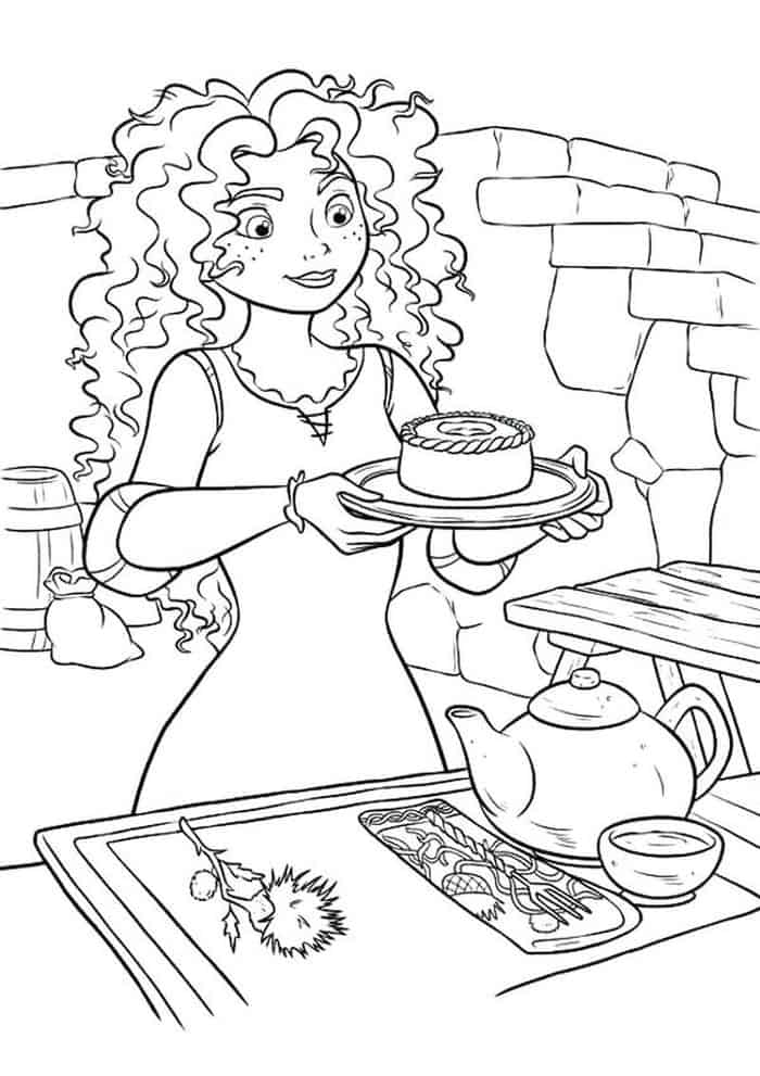 Merida Coloring Pages Girl