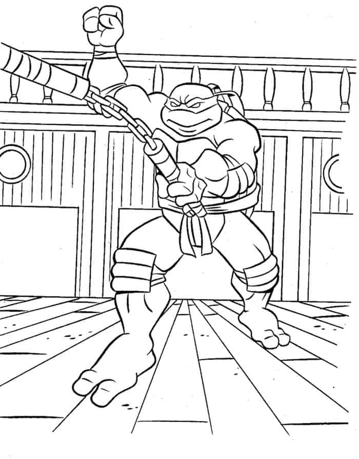 Michelangelo Ninja Turtle Coloring Pages
