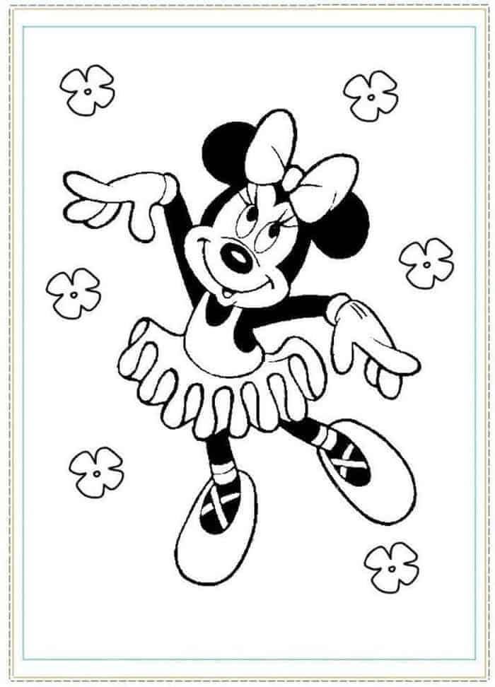 Minnie Mouse Ballerina Coloring Pages