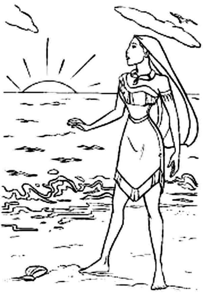 Moana Pocahontas Coloring Pages