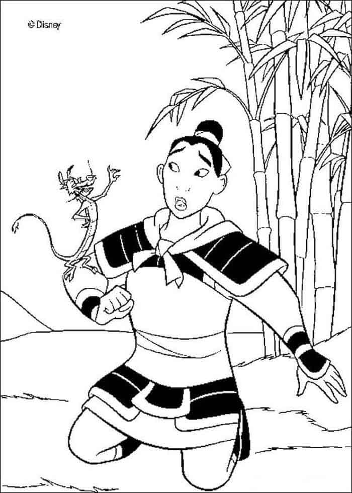 Mulan 2 Coloring Pages Of The Princesses
