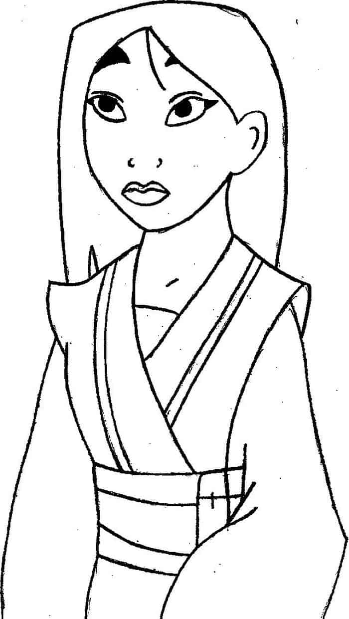 Mulan Little Girl Coloring Pages