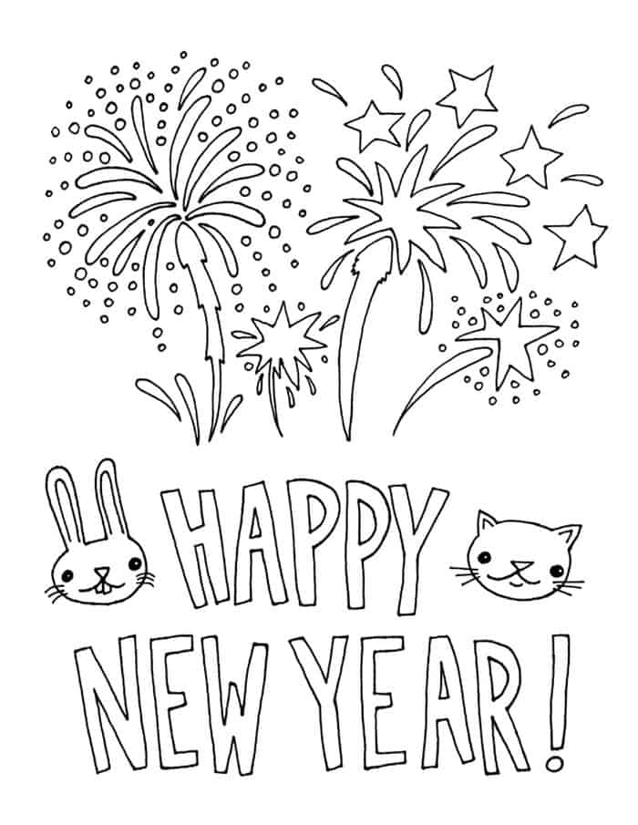 New Years Fireworks Coloring Pages