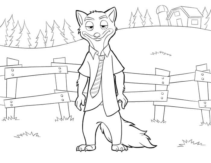 Nick Fox Zootopia Coloring Pages