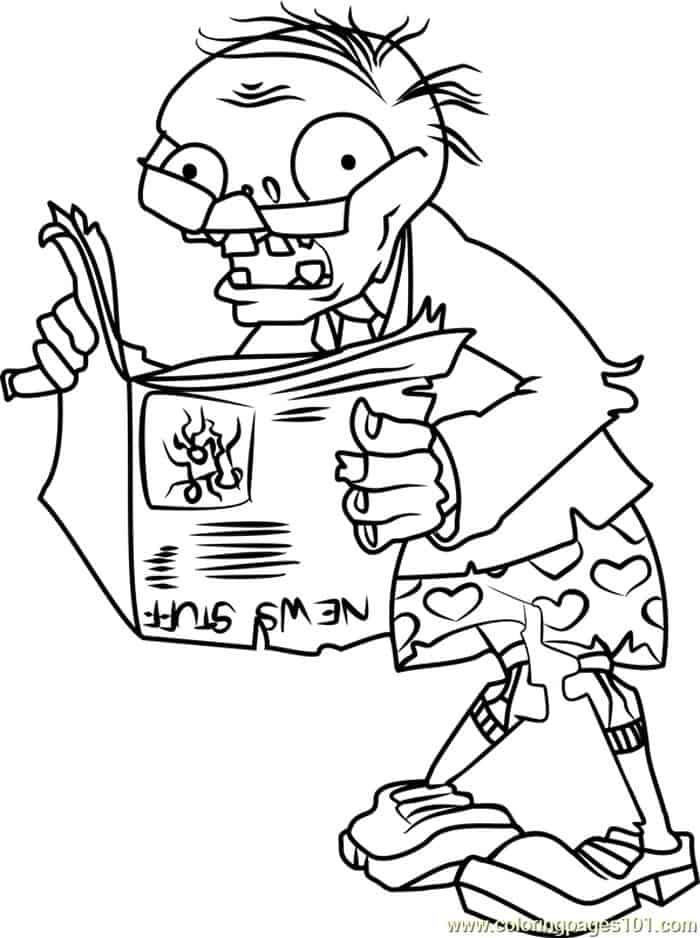 Plants Vs Zombies Coloring Pages Zombie