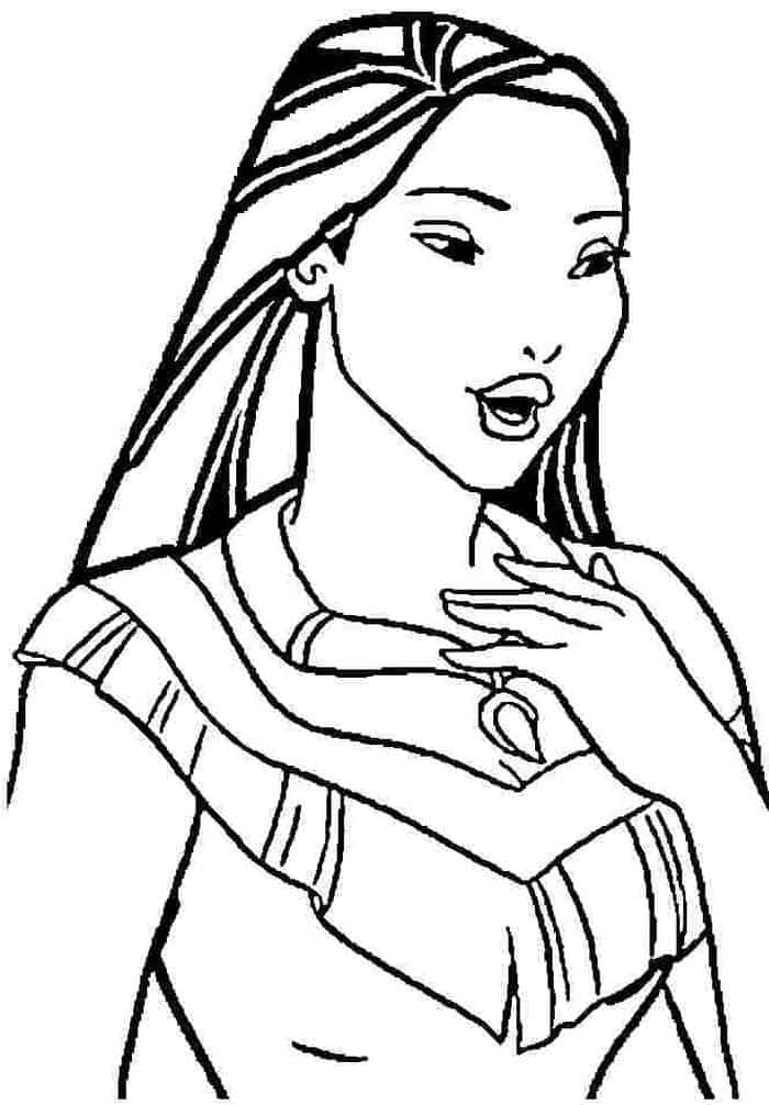 Pocahontas Face Coloring Pages