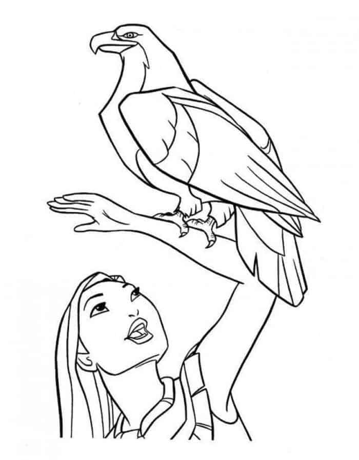 Pocahontas Indians Face Coloring Pages