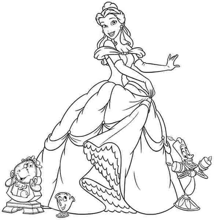 Princess Belle Disney Coloring Pages