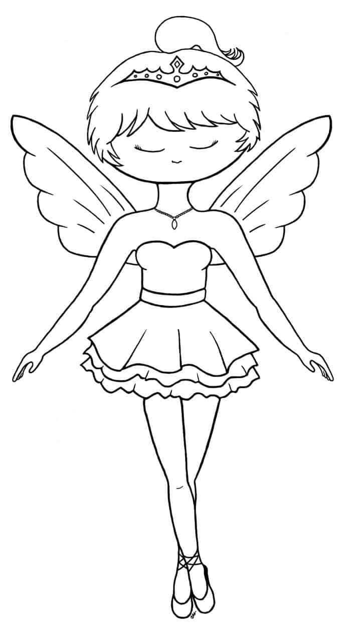 Princess Fairy Ballerina Coloring Pages