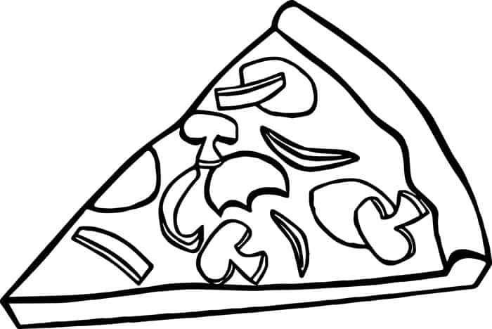 Printable Pizza Slice Coloring Pages