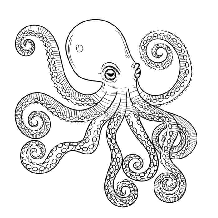 Psychedelic Octopus Coloring Pages Print