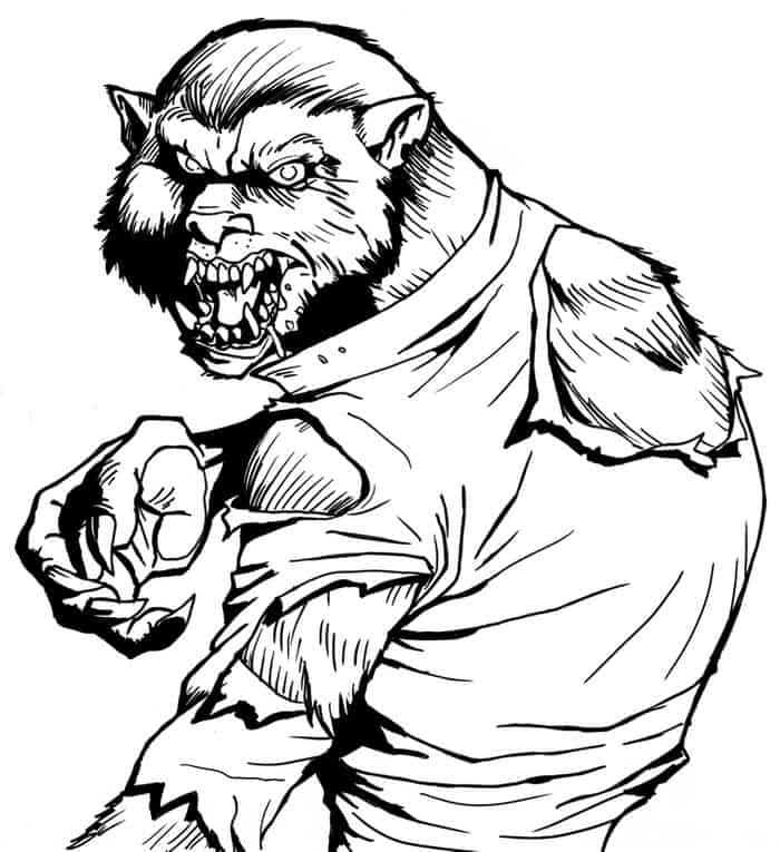 Realistic Skyrim Werewolf Coloring Pages