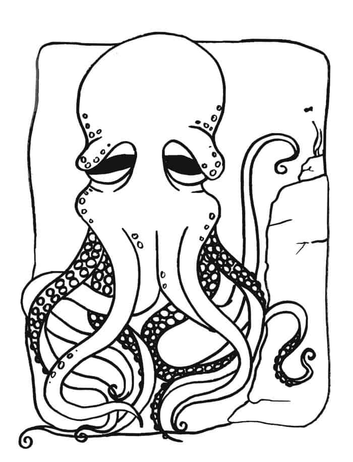 Scary Octopus Coloring Pages