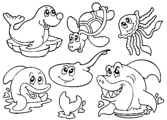 Sea Animals Coloring Pages For Kids