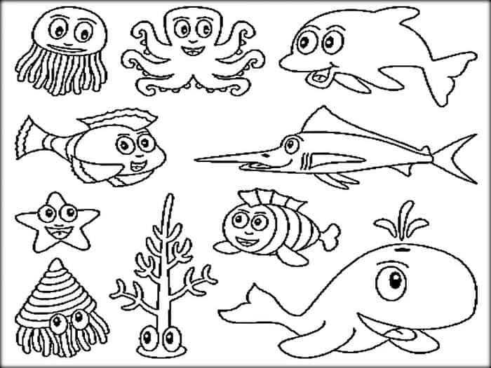 Sea Life Animals Coloring Pages