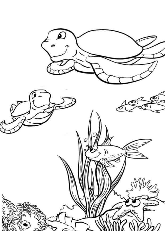 Sea Turtle Coloring Pages Printable 1