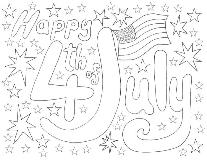 Simple 4th Of July Coloring Pages For Adults