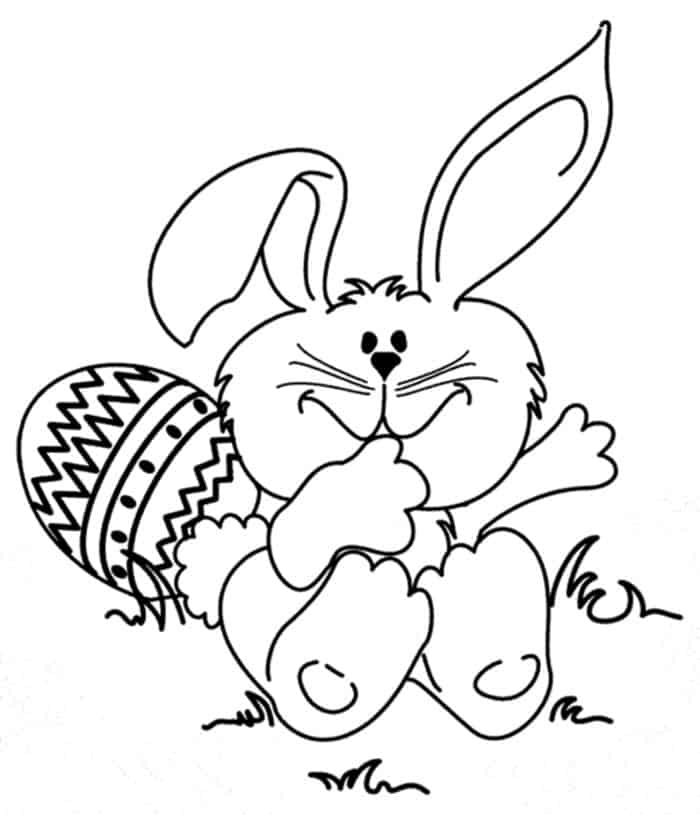 Simple Easter Bunny Coloring Pages