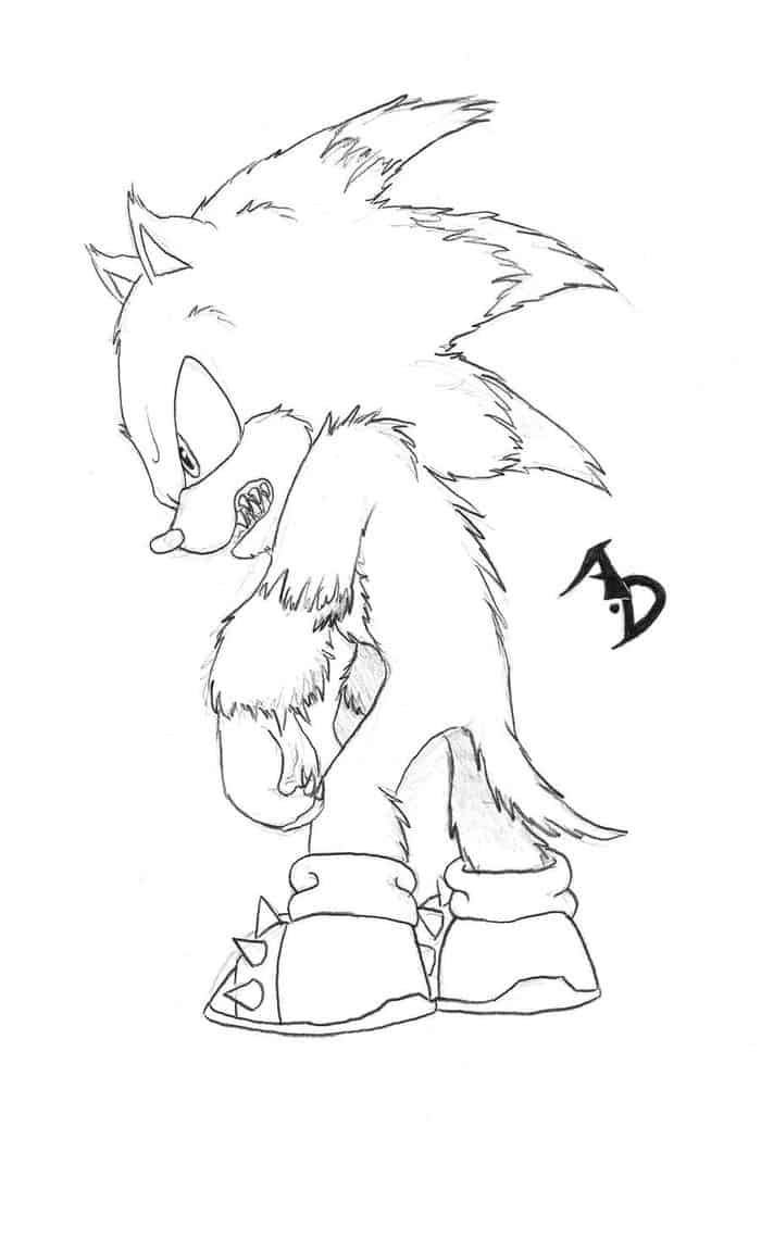 Sonic Werewolf Coloring Pages