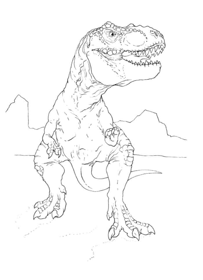 T Rex Coloring Pages Real