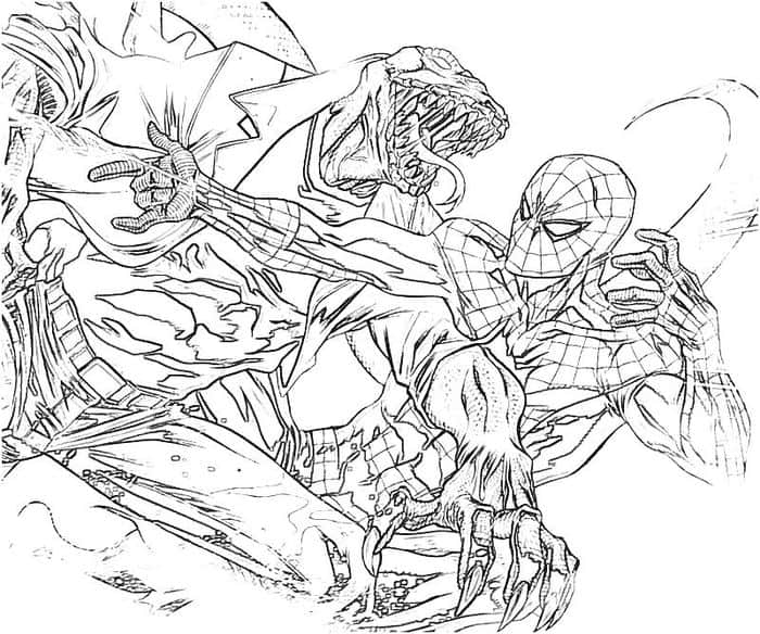 The Amazing Spiderman Lizard Coloring Pages