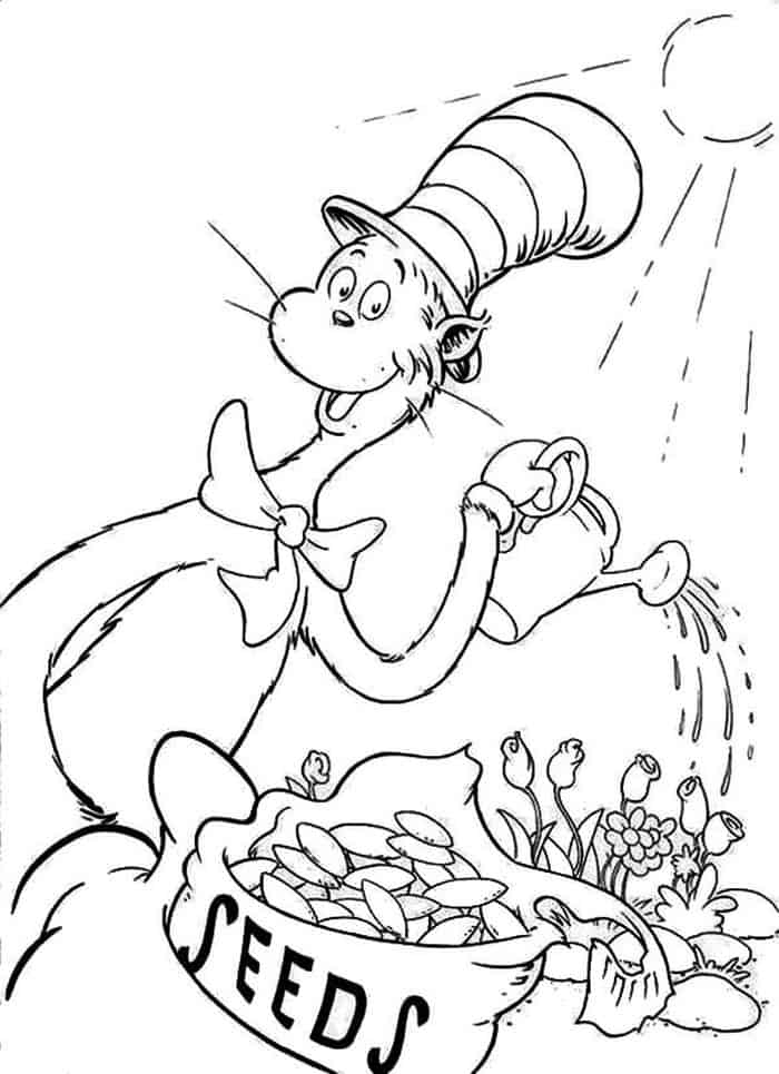 The Cat In The Hat Coloring Pages Printable