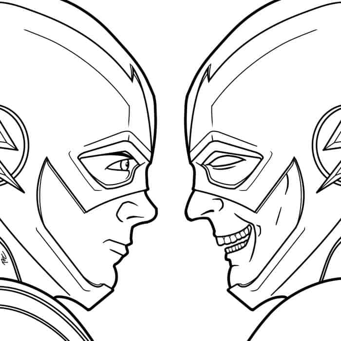 The Flash Vs The Reverse Flash Black And White Coloring Pages