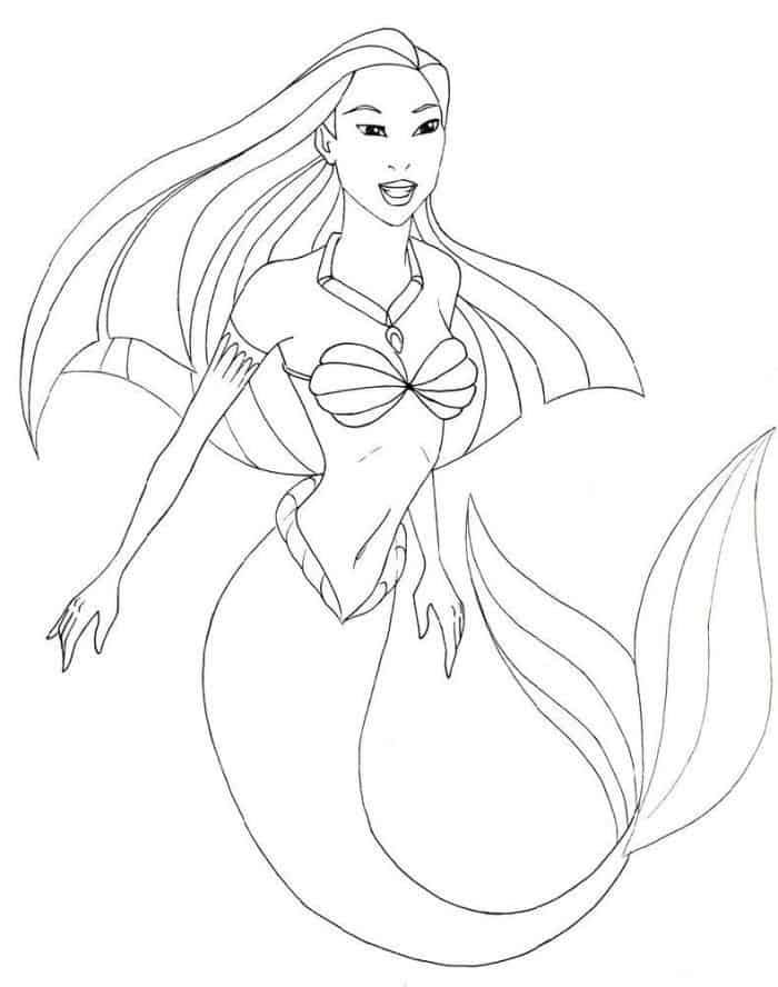 The Little Mermaid Coloring Pages Pocahontas