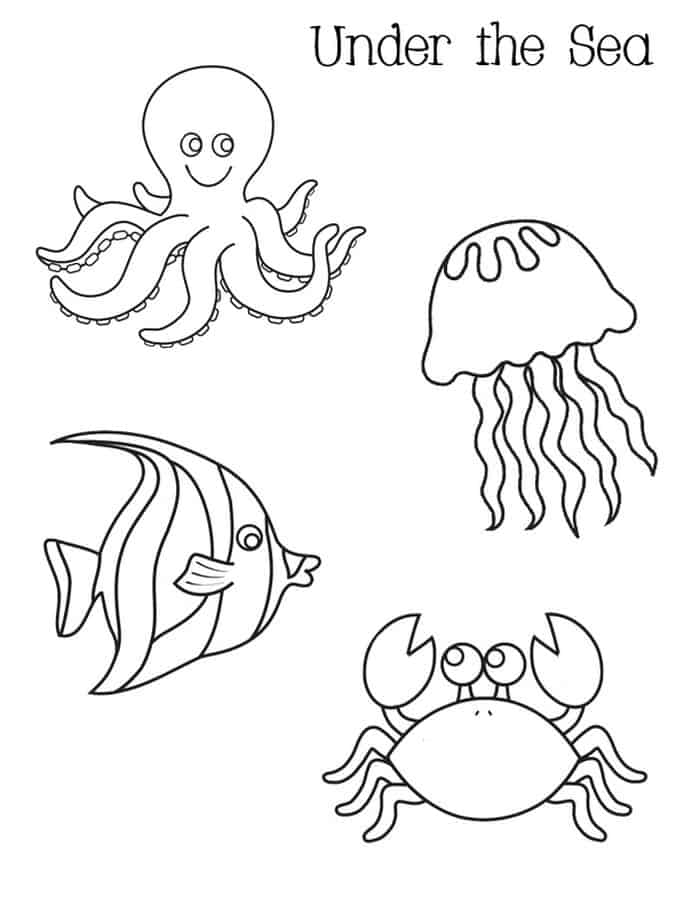 Under The Sea Animals Coloring Pages