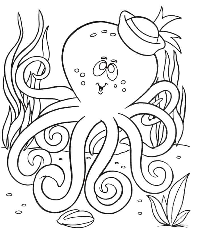 Valentines Day Coloring Pages Octopus
