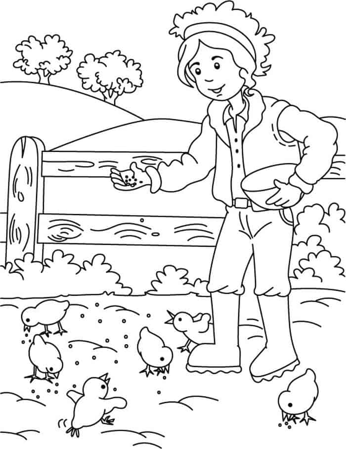 Winter Farm Animal Coloring Pages