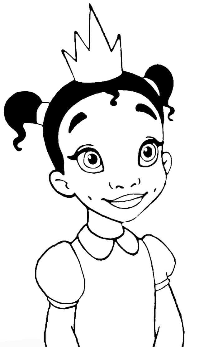 Young Tiana Coloring Pages