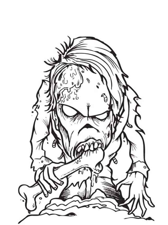 Zombie Cartoon Coloring Pages