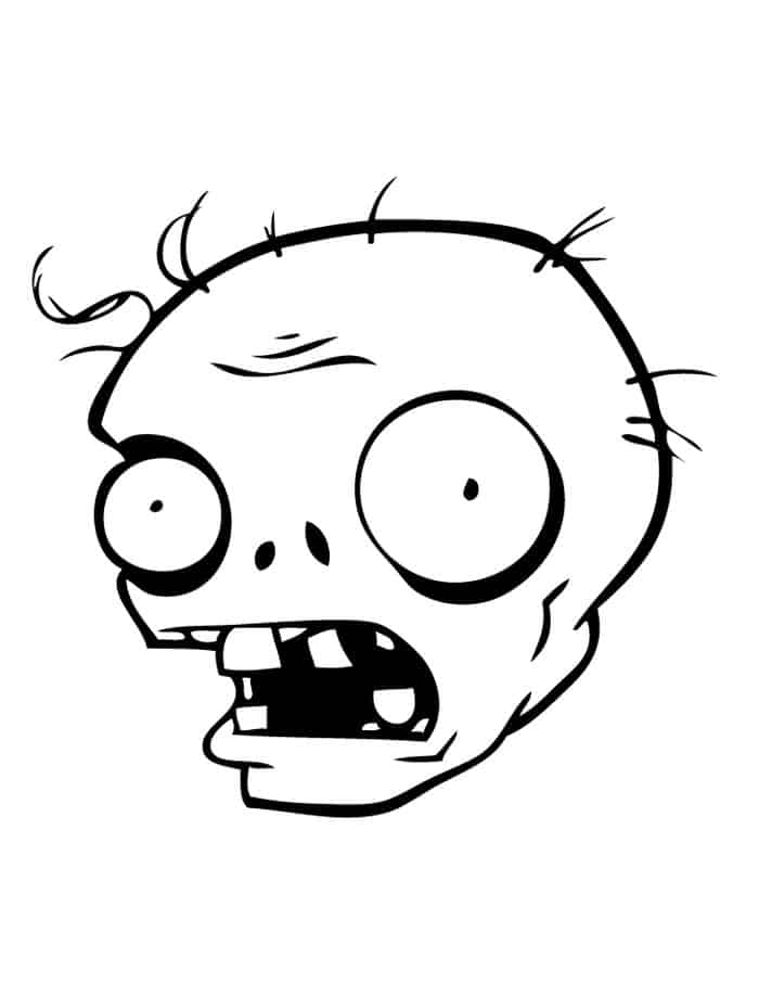 Zombie Face Coloring Pages