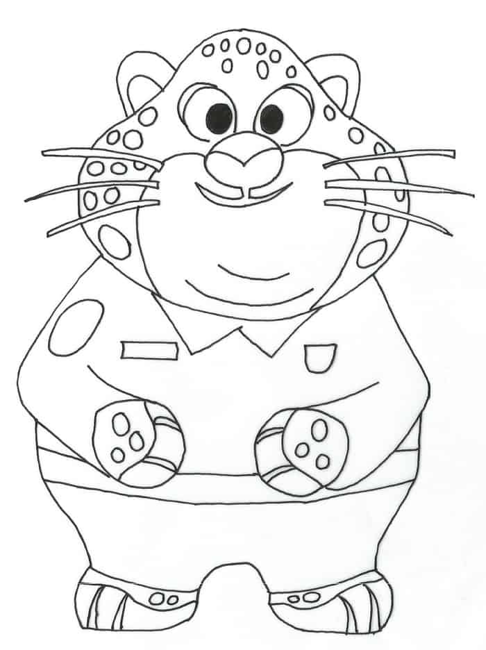 Zootopia Clawhauser Coloring Pages