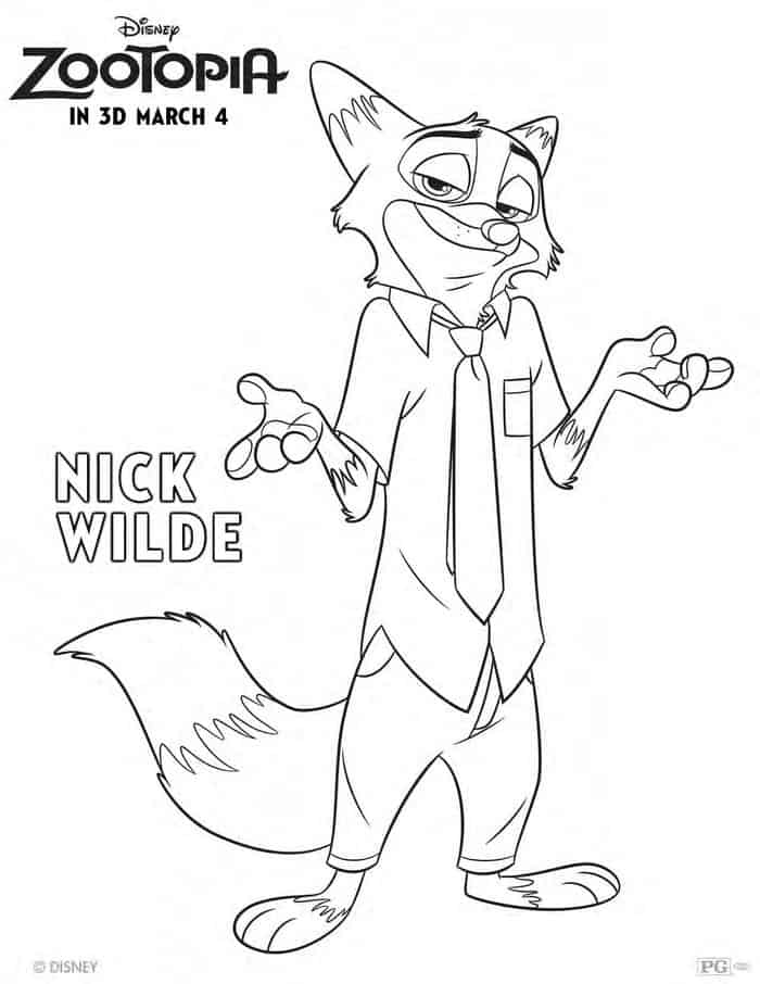Zootopia Coloring Pages Fox