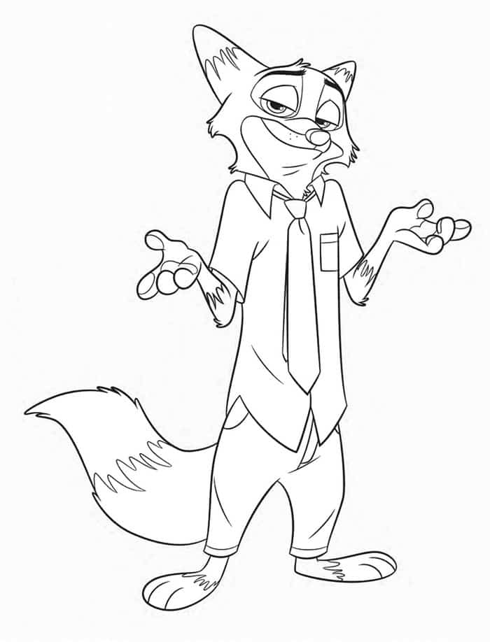 Zootopia Fox Coloring Pages