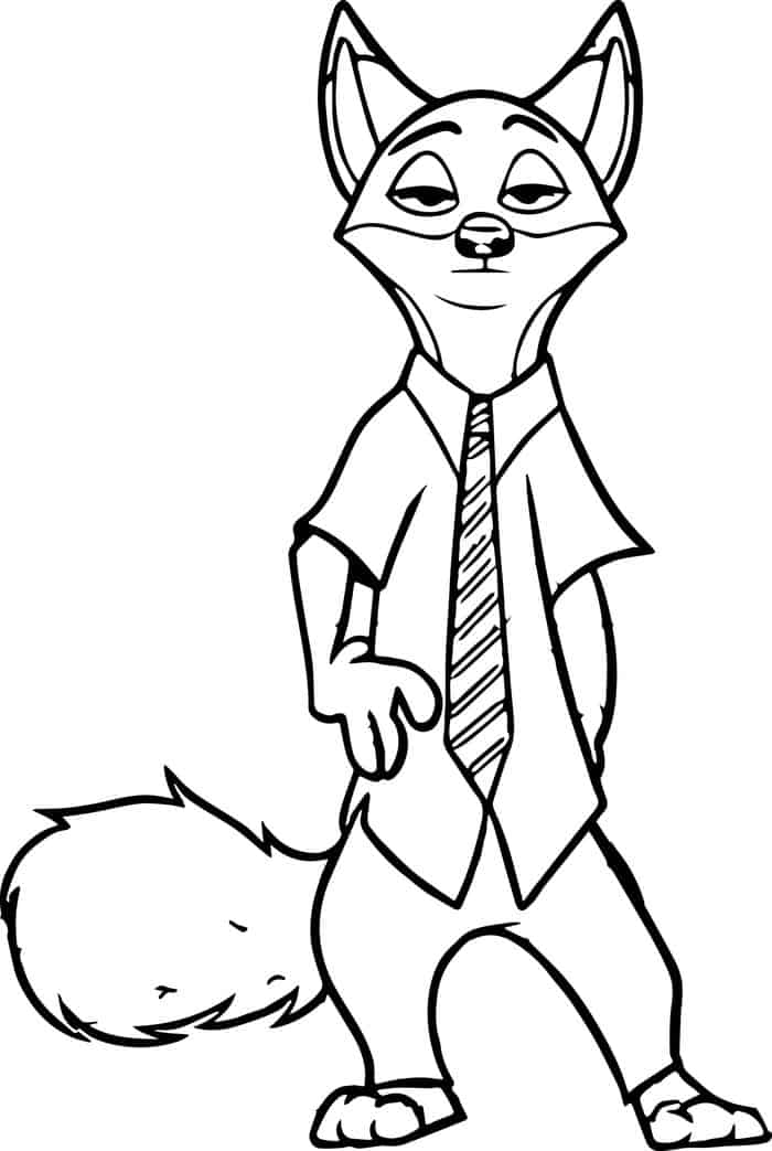 Zootopia Nick Wilde Coloring Pages