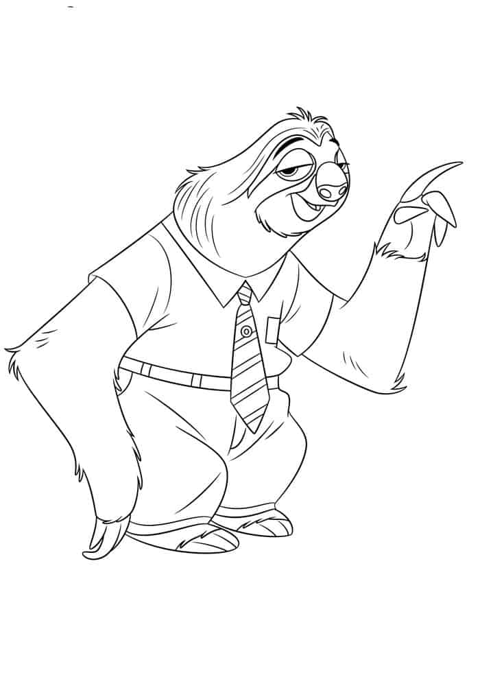 Zootopia Sloths Coloring Pages
