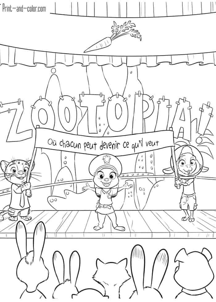 Zootopia Thank You Coloring Pages