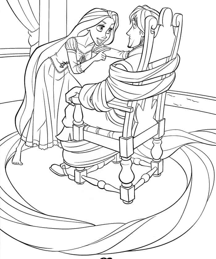 flynn and rapunzel coloring pages