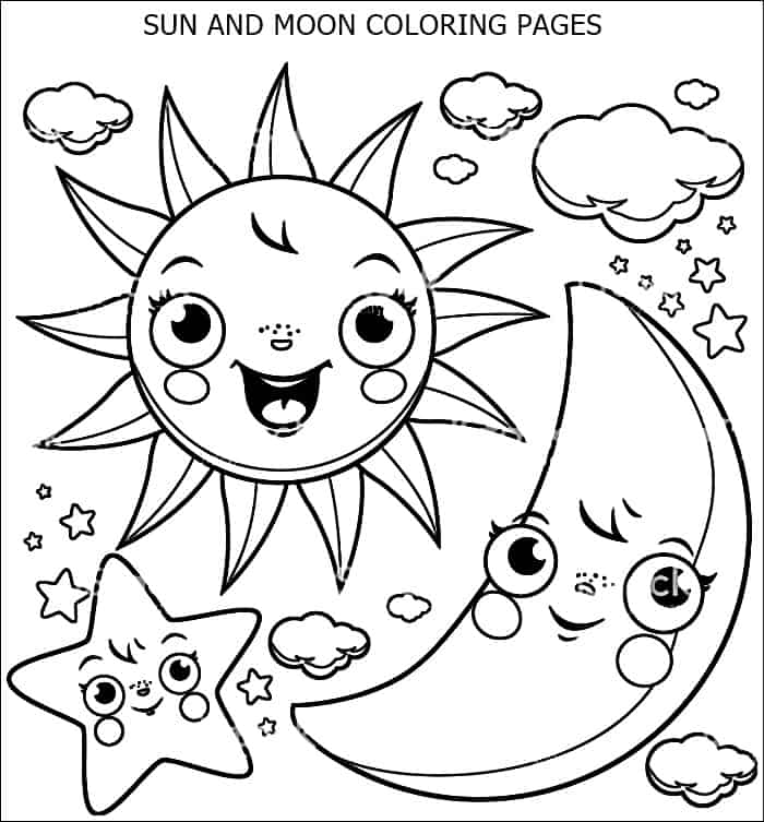 god made the sun moon and stars coloring pages
