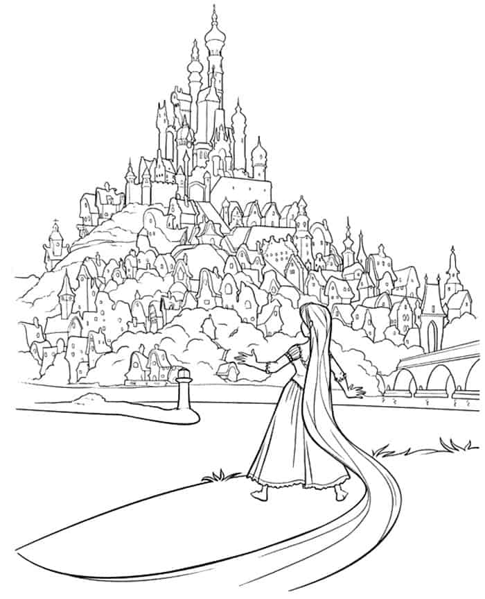 princess castle rapunzel coloring pages